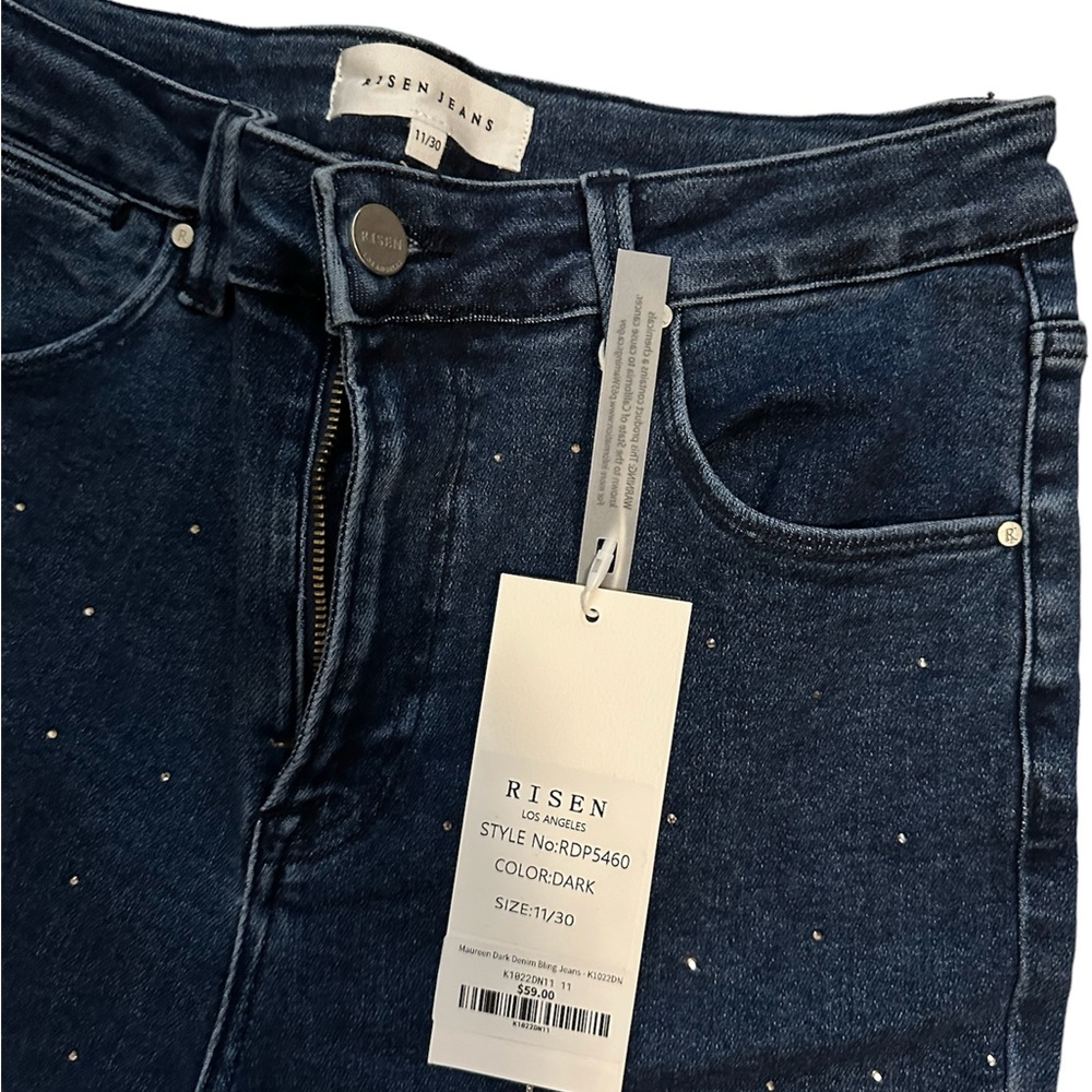 Risen Size 11 stretchy rhinestone embellished jeans NWT